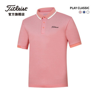 Titleist泰特利斯高尔夫服装男士短袖23夏季PLAY-CLASSIC男装商务POLO衫 橙黄色 L