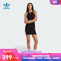 adidas阿迪达斯官方三叶草女装夏季新款修身运动吊带露背连衣裙 黑色 A/M