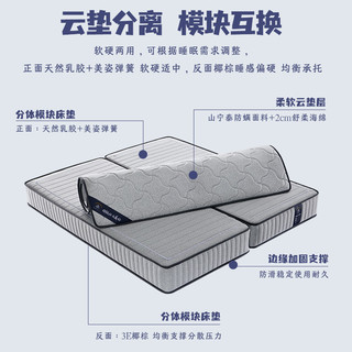 天坛家具弹簧乳胶床垫席梦思护脊静音分体式折叠左右分区厚床垫