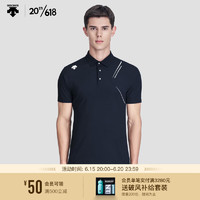 DESCENTE迪桑特 TRAINING系列 男子短袖POLO衫 D3231TPS55 NV-藏青色 2XL(185/104A)