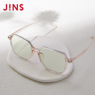 睛姿（JINS） 办公室防辐射眼镜 40%防蓝光时尚护目镜轻量大方框FPC22S002 02透明粉
