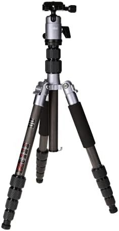 Rollei 紧凑型轻便旅行三脚架，碳纤维，钛色，带小包装，球头和三脚架包