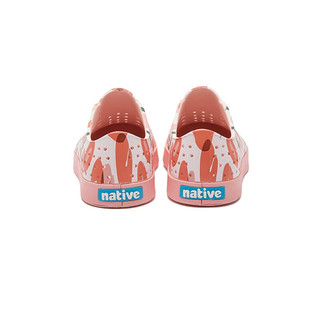 native 亲子洞洞鞋Jefferson系列桃子印花户外沙滩凉鞋超轻透气运动鞋 粉色桃子浅杏色