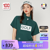 RYDER CUP莱德杯高尔夫服装女装短袖T恤23夏季新品时尚立领运动T恤女 墨绿色 S