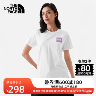 北面（The North Face）T恤女短袖户外休闲舒适透气23上新7WEU FN4/白色 S/155