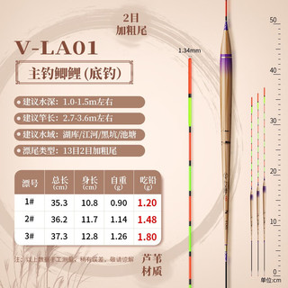 小凤仙带壳芦苇浮漂短脚身长高灵敏入水隐形下降快鲫鲤混养鱼漂多规格选 V-LA01粗尾（吃铅约1.2-1.8g） 漂号#1