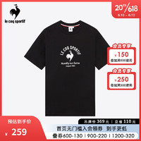 乐卡克法国公鸡男2023夏季新款运动休闲圆领短袖T恤CB-0106232 黑色/BLK M