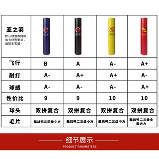 颜旭羽毛球比赛专用球12只装耐打比赛训练鸭毛球室外室内球馆 红亚12只装(等于亚7)