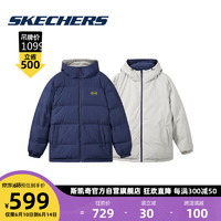 Skechers斯凯奇连帽羽绒服短款鸭绒情侣款女士外套L422U068007DL