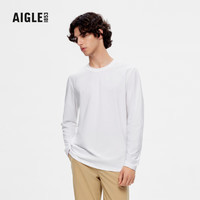 AIGLE艾高2023年春季新品男士吸湿排汗UPF40+防晒防紫外线长袖T恤 超亮白 AQ961 L(180/96A)