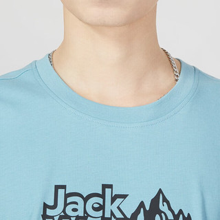 Jack Wolfskin狼爪t恤男23春夏休闲吸湿速干短袖百搭上装5823311 宝石蓝2XL