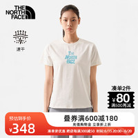 北面（The North Face）T恤女短袖户外休闲吸湿透气舒适23上新7WFG N3N/米白色 L/165