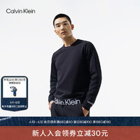 Calvin Klein运动23春季新款男士简约醒目提花织带圆领跑步运动卫衣4MS3W300 001-太空黑 XL