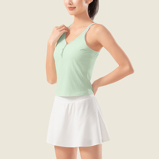 VFU瑜伽服女短款无袖背心上衣凉感透气健身服运动跑步训练服夏季 薄荷绿 S