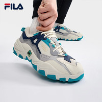 斐乐（FILA）官方掠夺者2男鞋跑步鞋2023夏季老爹鞋运动休闲鞋 白芦笋/徽章蓝-WI 44.5