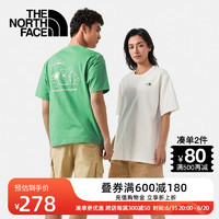 北面（The North Face）北面纯棉短袖T恤情侣款小熊户外舒适透气上新88BQ N11/绿色 XL/180（建议拍小一码）