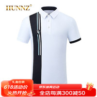 HUNNZ品牌高尔夫服装男装短袖t恤夏季运动POLO衫2023新款高尔夫球服装 白色 L