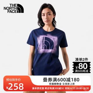 北面（The North Face）北面短袖T恤女户外休闲舒适透气23上新7WES 8K2/藏蓝色 M/160