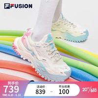 斐乐（FILA）FUSION斐乐潮牌硬糖女鞋厚底鞋2023夏季新款运动鞋休闲鞋 奶白/天竺葵粉色-GG 39