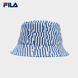 斐乐（FILA）官方女子圆帽2023夏新款时尚休闲户外遮阳帽渔夫帽盆帽 圣托里尼蓝-RB XS