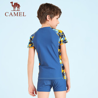 骆驼（CAMEL）儿童泳衣男童女童夏温泉海边沙滩分体式两件套游泳衣大童泳装 Y1S6VZ908，蓝色 130（建议身高120-130cm）