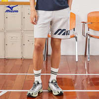 Mizuno 美津浓 男女休闲短裤 复古时尚 速干透气宽松舒适运动短裤 05/中灰 2XL