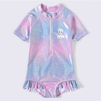 迪士尼（DISNEY）迪士尼（DISNEY）儿童泳衣连体炫彩冰雪奇缘IP泳衣 紫色 110