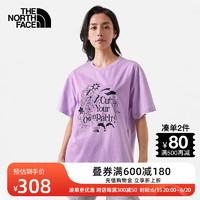 北面（The North Face）短袖T恤女款户外舒适透气半袖23春夏上新7WEF HCP/紫色 L/165