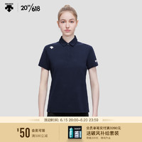 DESCENTE迪桑特 WOMENS RUNNING系列 女子 短袖POLO衫D3292RPS07C NV-藏青色 L(170/88A)
