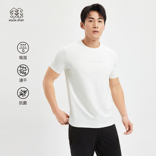 KOLON SPORT可隆SECO男款速干衣吸湿运动抗菌短袖T恤 象牙白IV 180/XL