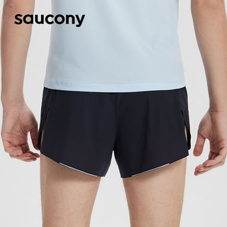 Saucony索康尼运动短裤男裤23夏季新款跑步短裤梭织休闲运动裤透气短裤 黑色 XL(180/88A)