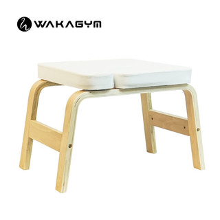 哇咖（Wakagym）多功能瑜伽倒立机倒立凳木质专业核心力量辅助椅子家用健身神器 多层板白色