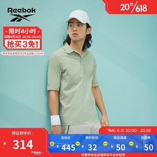 Reebok 锐步 官方23夏季男子针织透气运动休闲短袖Polo23RCS407M 23RCS407MGL3 A/L