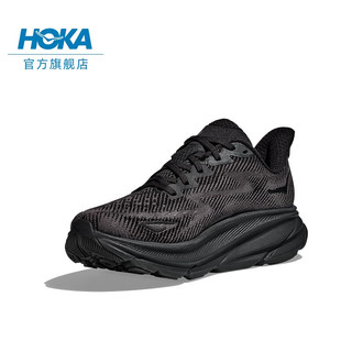 HOKA ONE ONE 女款克利夫顿9跑步鞋Clifton 9舒适缓震轻盈回弹轻量透气 黑色/黑色 38/235mm
