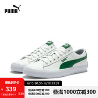 彪马（PUMA）官方 新款男女同款情侣复古休闲板鞋 BARI CASUAL 389382 白-深绿色-04 42