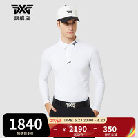 PXG高尔夫服装男士休闲长袖golf运动T恤 时尚修身POLO衫23年春夏新款 PHMPM211201 白色 M