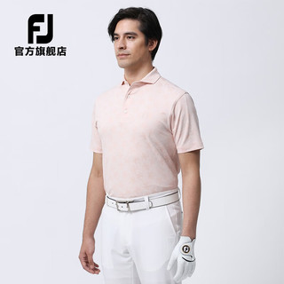 Footjoy夏季新款高尔夫上衣男士休闲弹力舒适golf短袖T恤速干POLO衫 天蓝印花80446 M
