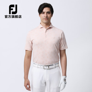 Footjoy夏季新款高尔夫上衣男士休闲弹力舒适golf短袖T恤速干POLO衫 天蓝印花80446 M
