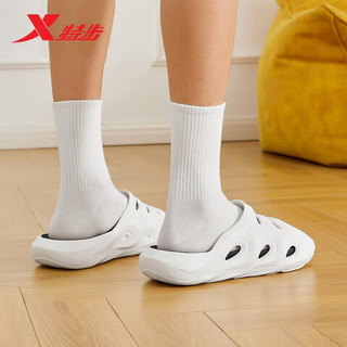 XTEP 特步 户外拖鞋运动拖鞋舒适轻便时尚877119170001 帆白/黑 40码