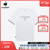 乐卡克法国公鸡男2023夏季新款运动休闲圆领短袖T恤CO-0112232 白色/WHT 2XL