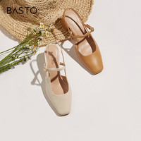 BASTO 百思图 夏季新款商场同款网红仙女风粗跟玛丽珍女凉鞋RJF03BH1