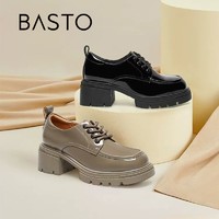 BASTO 百思图 秋季新款商场同款潮流通勤英伦风女休闲皮鞋VCT01CM2