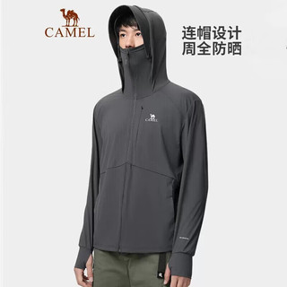 CAMEL 骆驼 户外防紫外线防晒服男2024年夏季新款冰丝凉感透气黑胶防晒衣