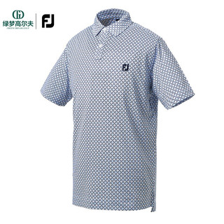 Footjoy高尔夫服装新款男士FJ简约印花设计百搭亲肤golf短袖POLO衫 80431 暗紫印花 L