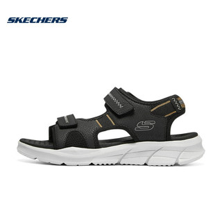 Skechers2023年夏季男子鞋户外沙滩鞋透气软底魔术贴凉鞋 237286-BLK 黑色 39