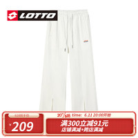 乐途（LOTTO）女士针织长裤2023年春夏季新款时尚通勤直筒裤休闲裤开衩运动松紧 本白 175/L