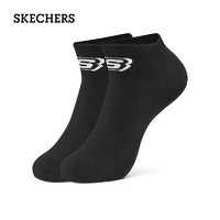 Skechers斯凯奇2023夏季新款袜子男女简约时尚百搭中短浅口袜透气 碳黑/0018 S