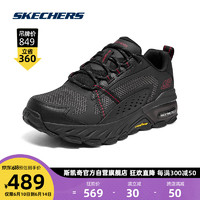 斯凯奇Skechers男子耐磨跑步鞋237303C 黑色/红色/BKRD 39.5