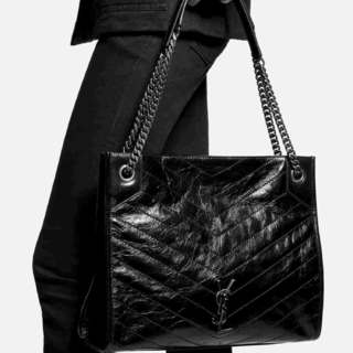 SAINT LAURENT 圣罗兰 NIKI系列 女士牛皮革手提包 5779990EN041000 黑色 中号