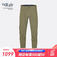 Rab睿坡防风户外运动长裤休闲男士修身耐磨软壳裤 QFV-43 绿色 28